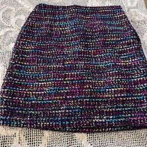 LOFT Black and Pink Mini Pencil Skirt Cocktail